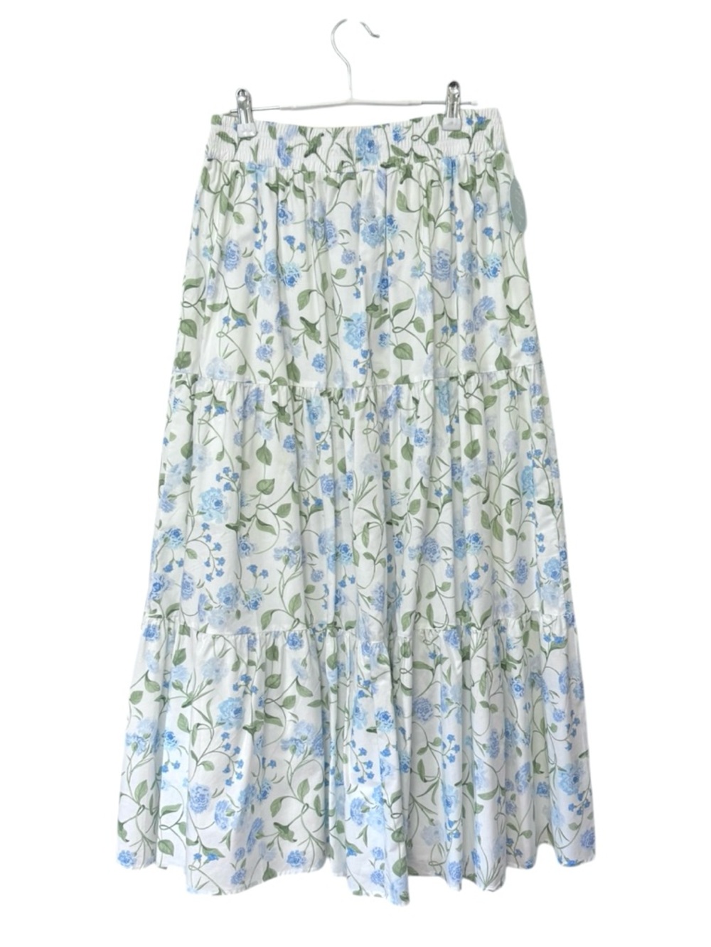 HILL HOUSE | NWT The Florence Nap Skirt in Blue/Green Peony Bouquet, Size Small - Picture 4 of 9